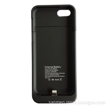 External Battery Case for iPhone 5G/5C/5S, 2,200mAh, Slim, Convenient, Easy to Use, High-capacity